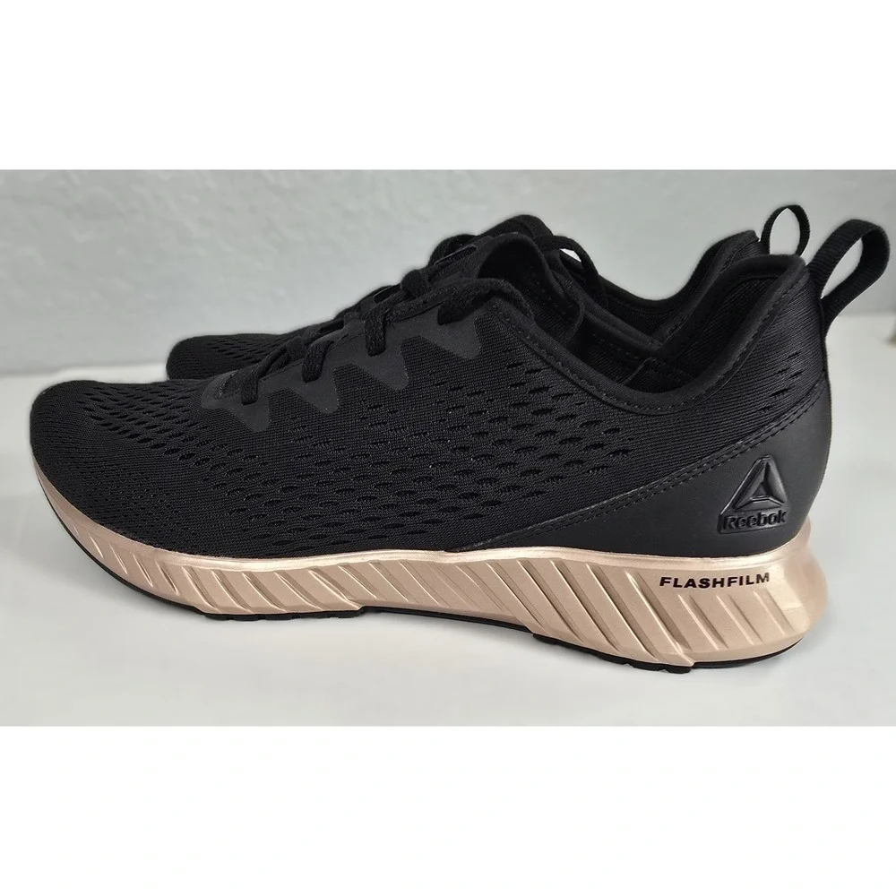 Reebok Flashfilm Womens Running Shoes Black Rose Gold DV6972 Size 11 Sneakers